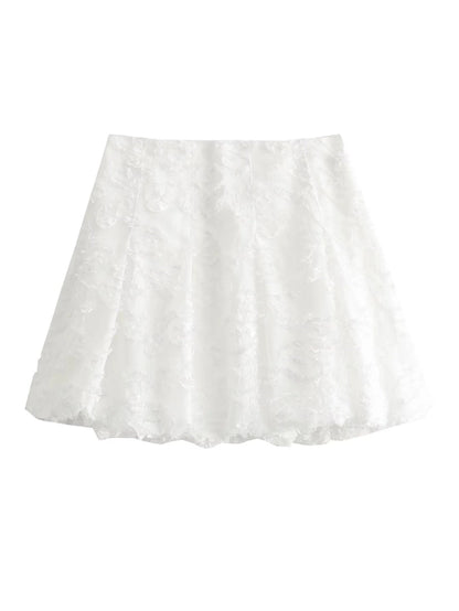 Summer Casual Solid Color Polyester Above Knee Skirts