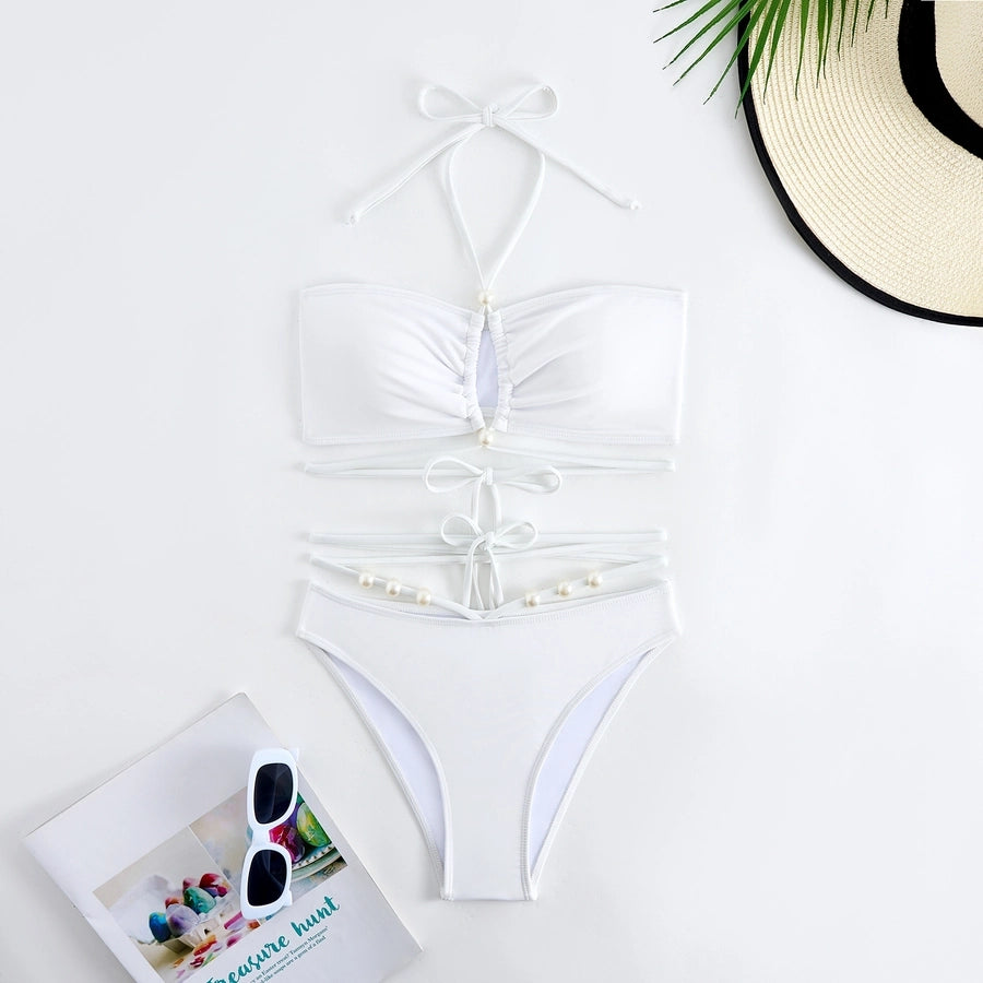 Women's Sexy Solid Color 2 Pieces Bikinis Swimwear