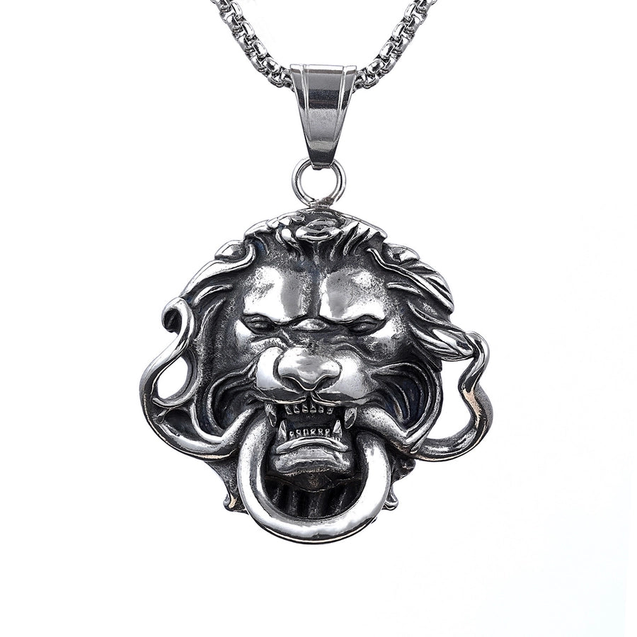 Jewelry Retro Lion 304 Stainless Steel Pendant Necklace