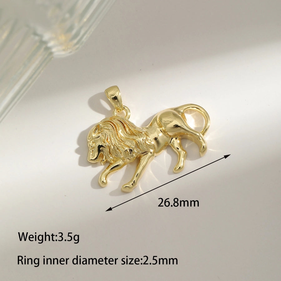 1 Piece 26.8MM Hole 3~3.9mm Copper Zircon 18K Gold Plated Lion Bat Mask Pendant Jewelry Accessories