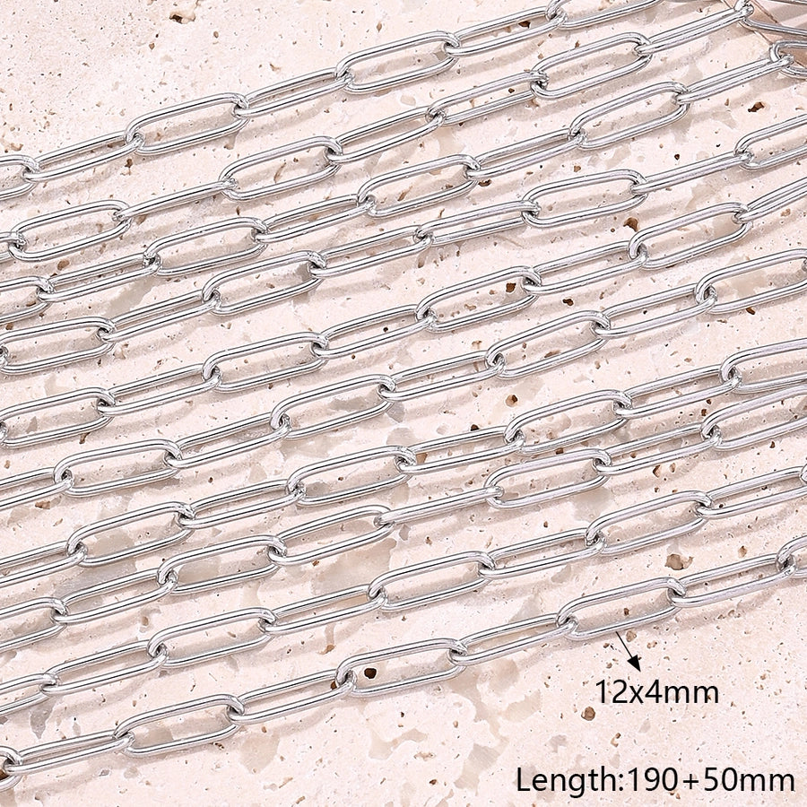 10 Strands/Package 304 Stainless Steel cable chain Polished Length: 170 50mm Length: 190 50mm Length:230+50mm Jewelry Accessories