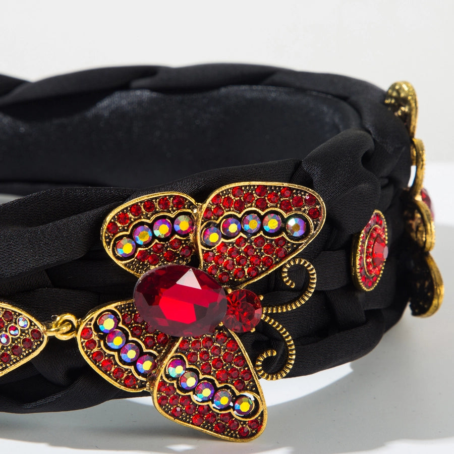 Women's Casual Vintage Style Classic Style Butterfly Alloy Cloth Rhinestone Hair Band