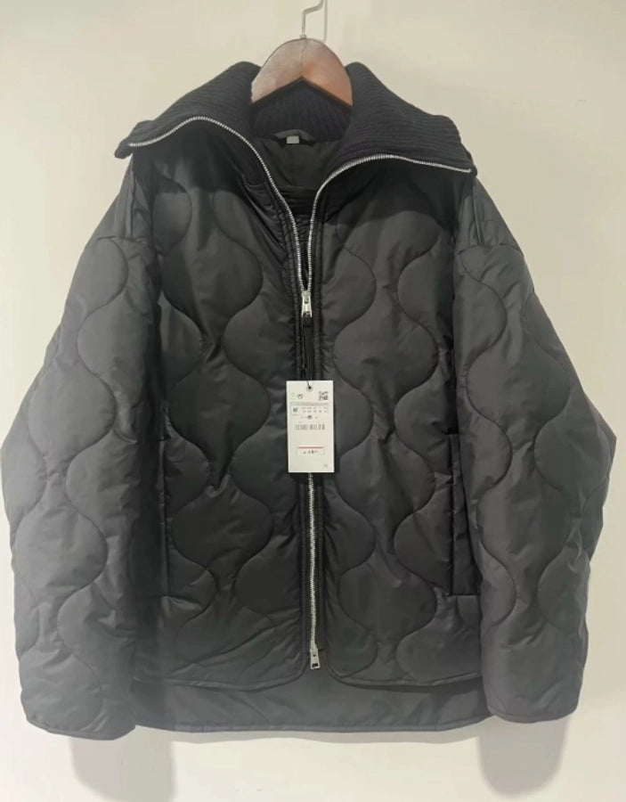 Women's Simple Style Classic Style Solid Color Zipper Coat cotton clothes