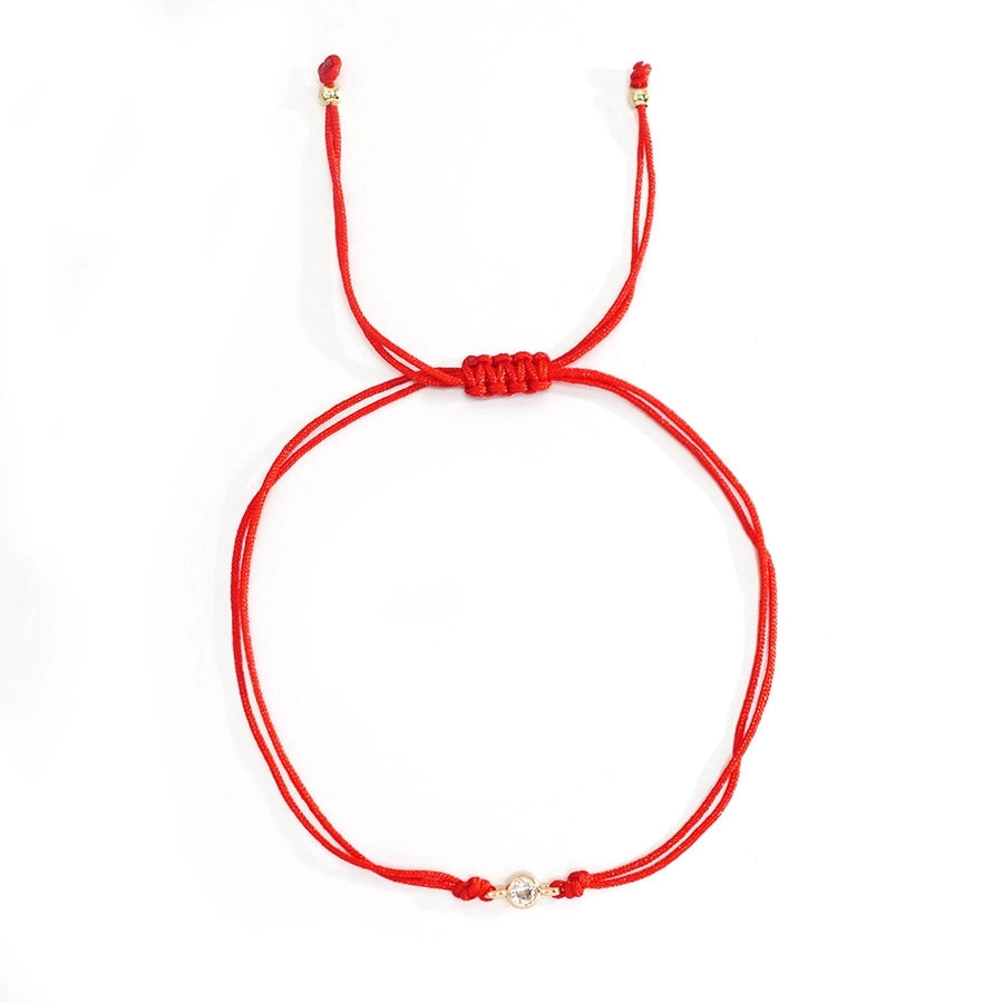 Bohemian Cross Round Heart Shape Zircon Wax line Copper  String Bracelets