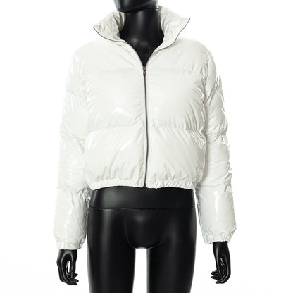 Women's Streetwear Solid Color Zipper Coat cotton clothes