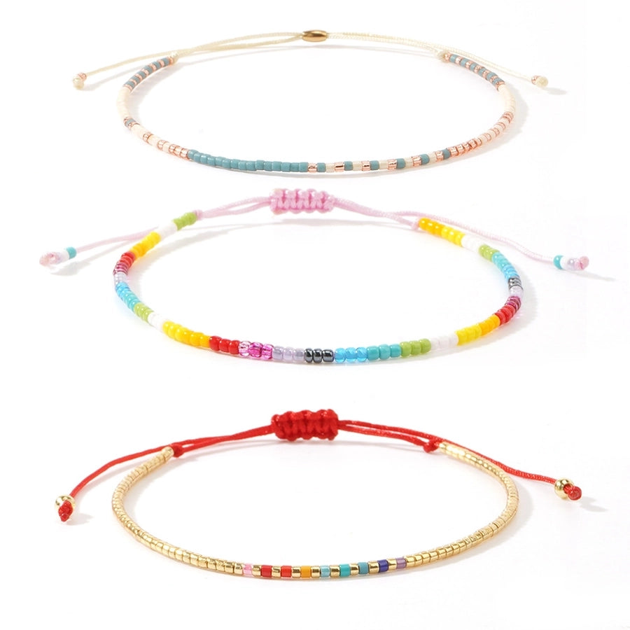 Bohemian Round Seed Bead Wax line Copper  Beaded Bracelets