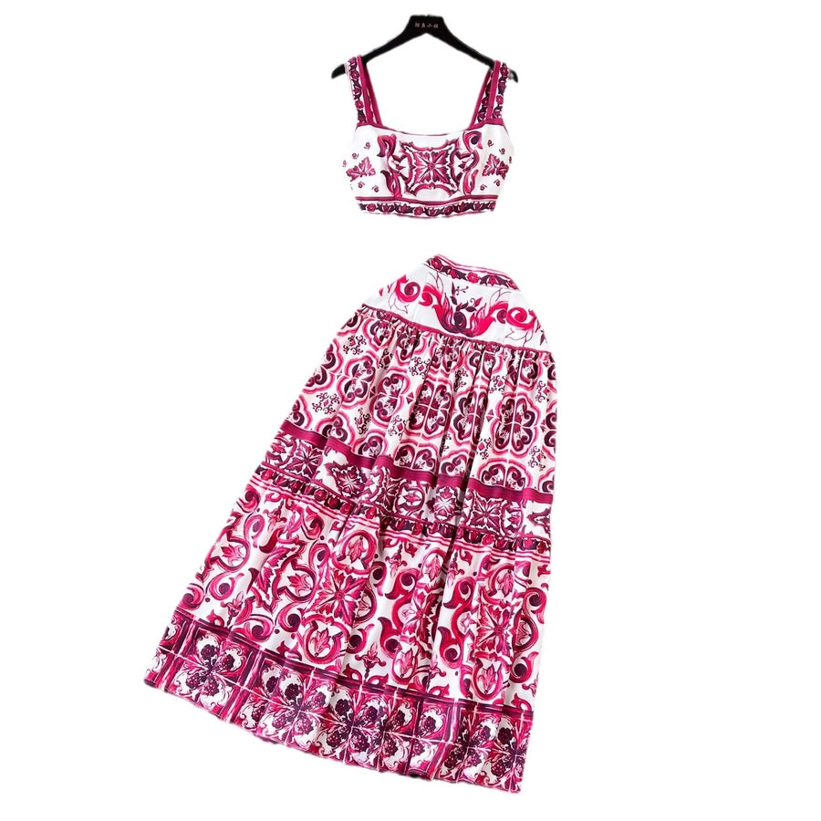 Daily Women's Vacation Printing Polyester Skirt Sets Skirt Sets