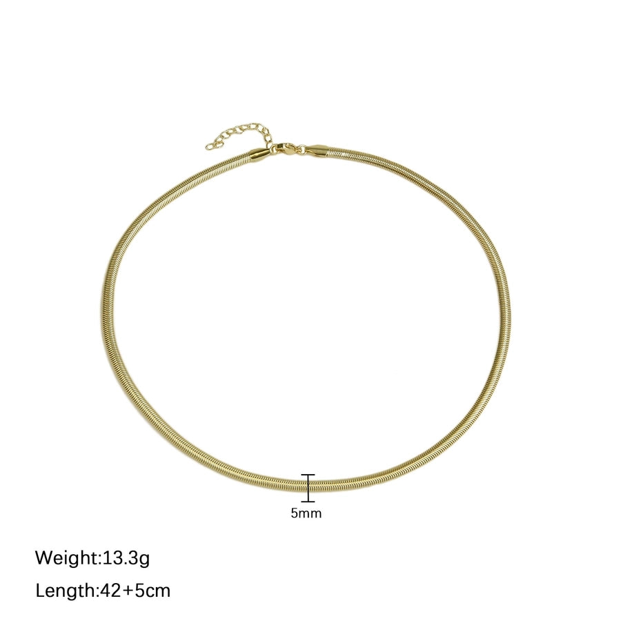 Brass snake chain Plating Geometric Necklace