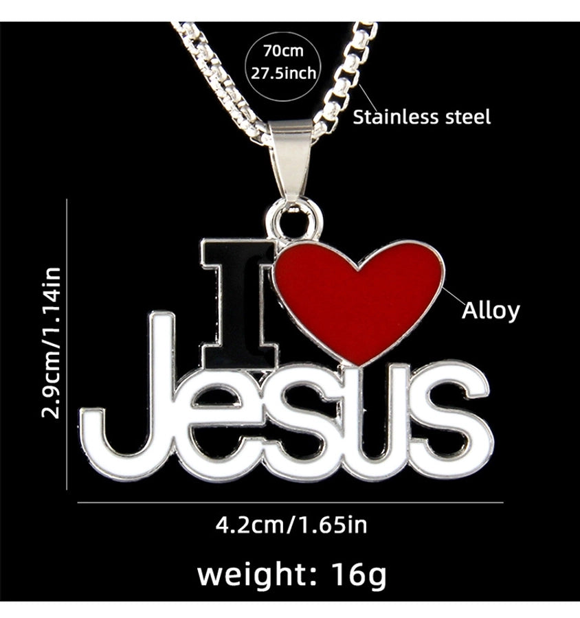 Hip-Hop Letter Heart Shape 201 Stainless Steel Alloy Enamel Unisex Pendant Necklace