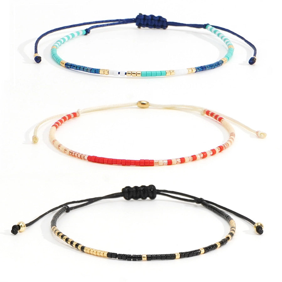 Bohemian Round Seed Bead Wax line Copper  Beaded Bracelets