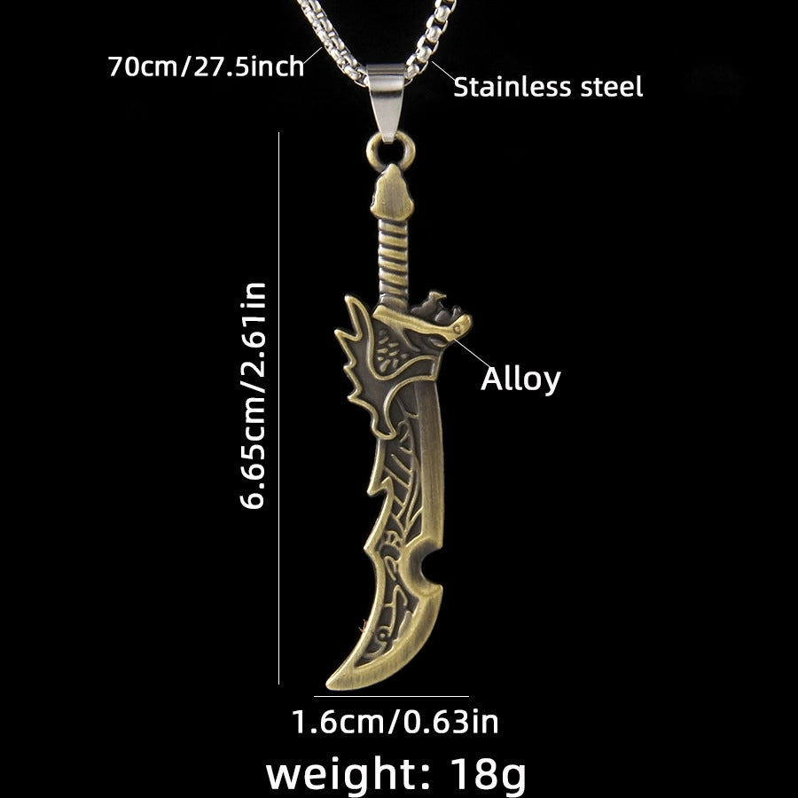 Hip-Hop Streetwear Broadsword 201 Stainless Steel Alloy Plating Unisex Pendant Necklace