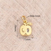 Zircon Apple Pendant (Gold) [10x7.5mm (Aperture: 3mm)]