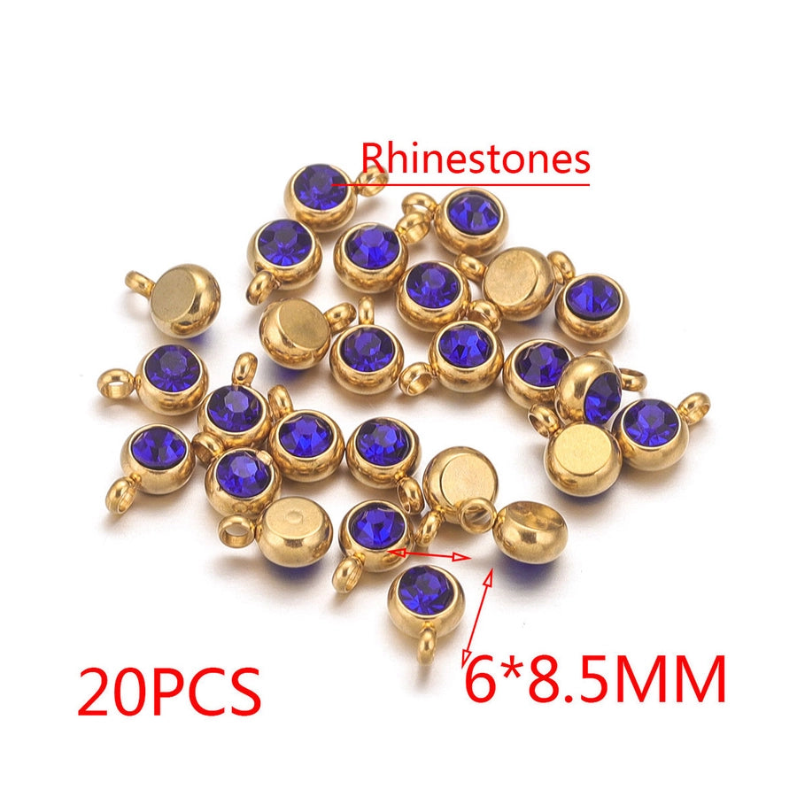 20 PCS/Package Diameter 6 mm 304 Stainless Steel Geometric Pendant Jewelry Accessories