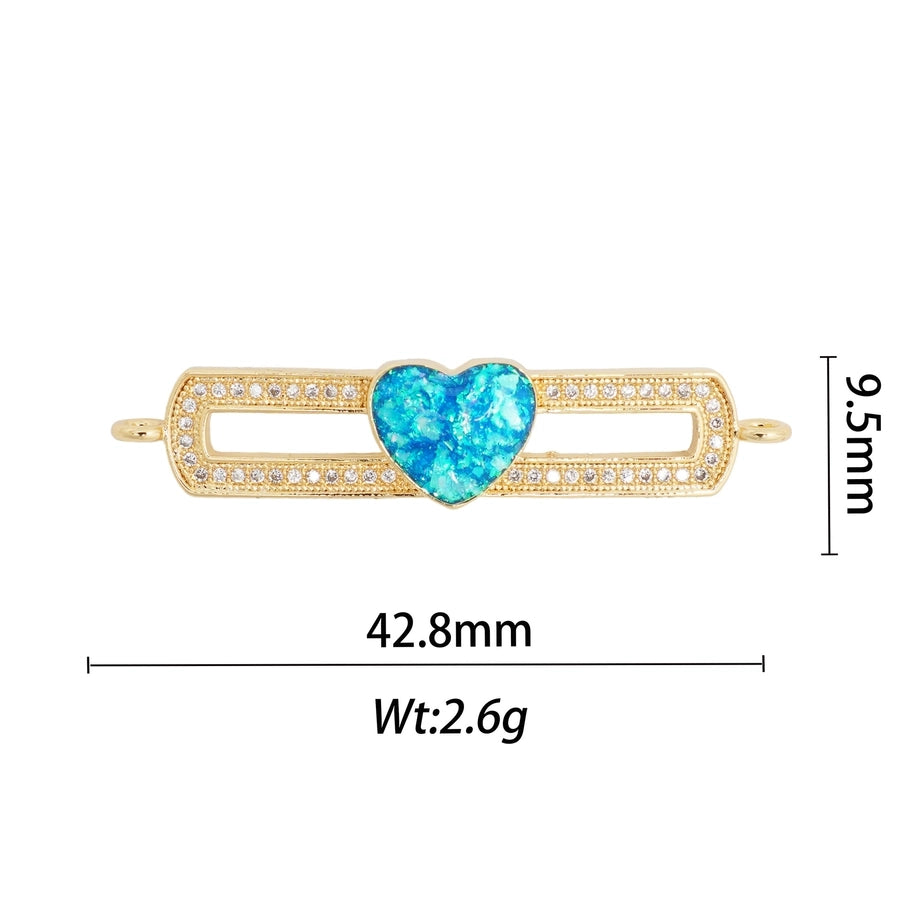 1 Piece Copper Geometric Letter Heart Shape