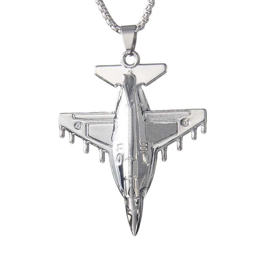 Hip-Hop Airplane 201 Stainless Steel Alloy Unisex Pendant Necklace