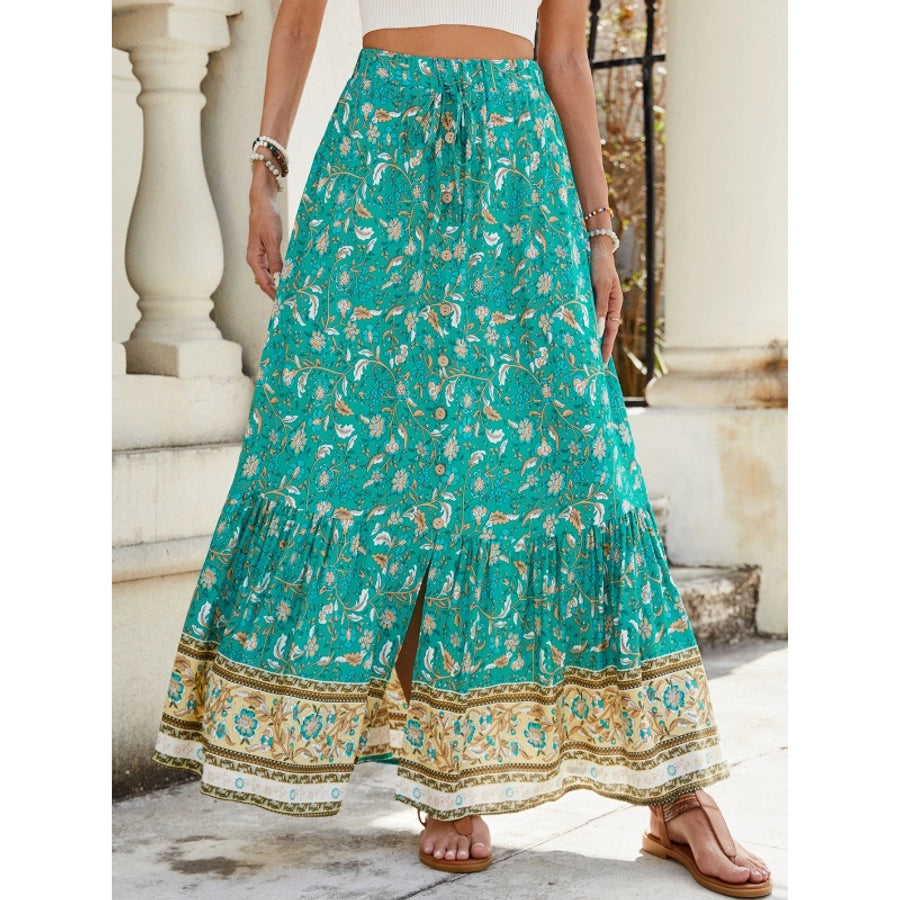 Summer Vacation Printing Polyester Maxi Long Dress Skirts