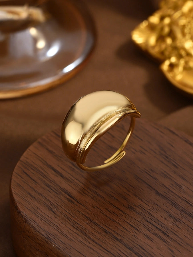 Jewelry Elegant Classical Vintage Style Geometric Water Droplets 316L Stainless Steel  Titanium Steel Wide Band Rings Open Rings