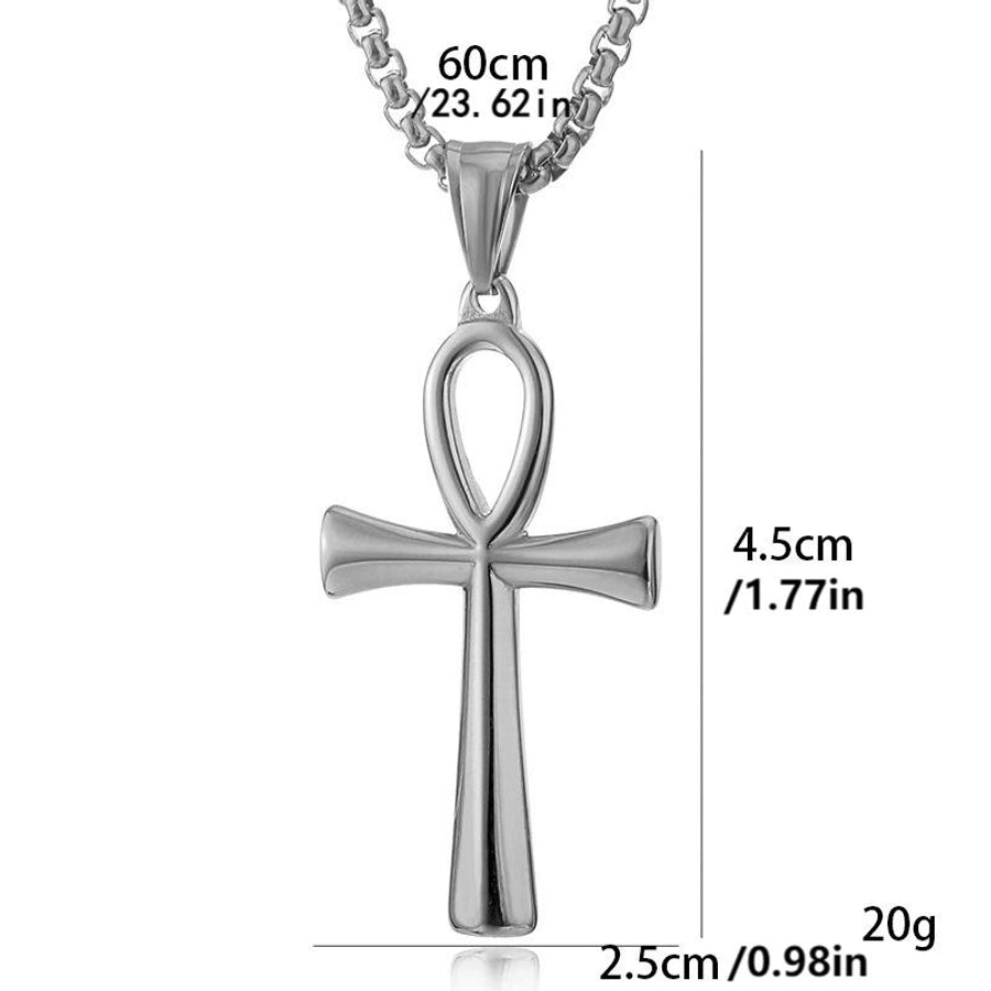 Simple Style Cross Alloy Belcher Chain Pendant Necklaces