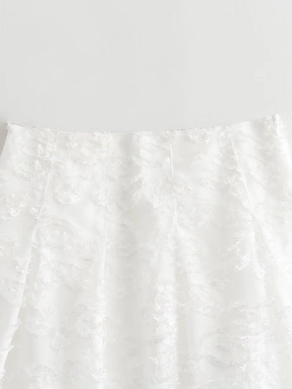 Summer Casual Solid Color Polyester Above Knee Skirts