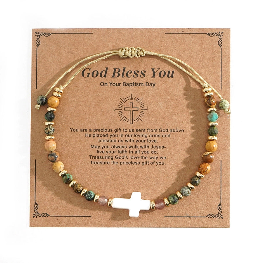 Bohemian Geometric natural stone Wax line Shell  String Bracelets