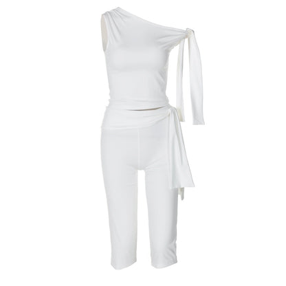 Banquet Daily Women's Casual Elegant Solid Color Spandex Polyester Pants Sets Shorts Sets