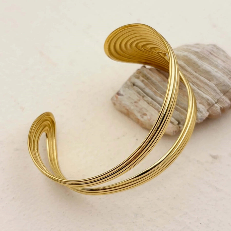 Modern Style Classic Style Water Droplets Solid Color 304 Stainless Steel 18K Gold Plated  Bangle In Bulk Stainless Steel Bracelets