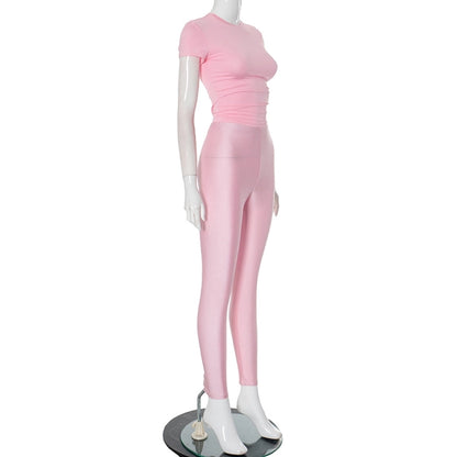 Daily Women's Streetwear Solid Color Spandex Polyester Pants Sets Pants Sets