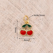 Oil Dripping Cherry Pendant (Gold) [9x8mm (Aperture: 3mm)]