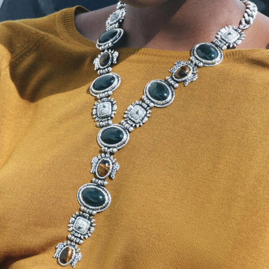 Vintage Style Ethnic Style Geometric Resin Iron  Pendant Necklaces