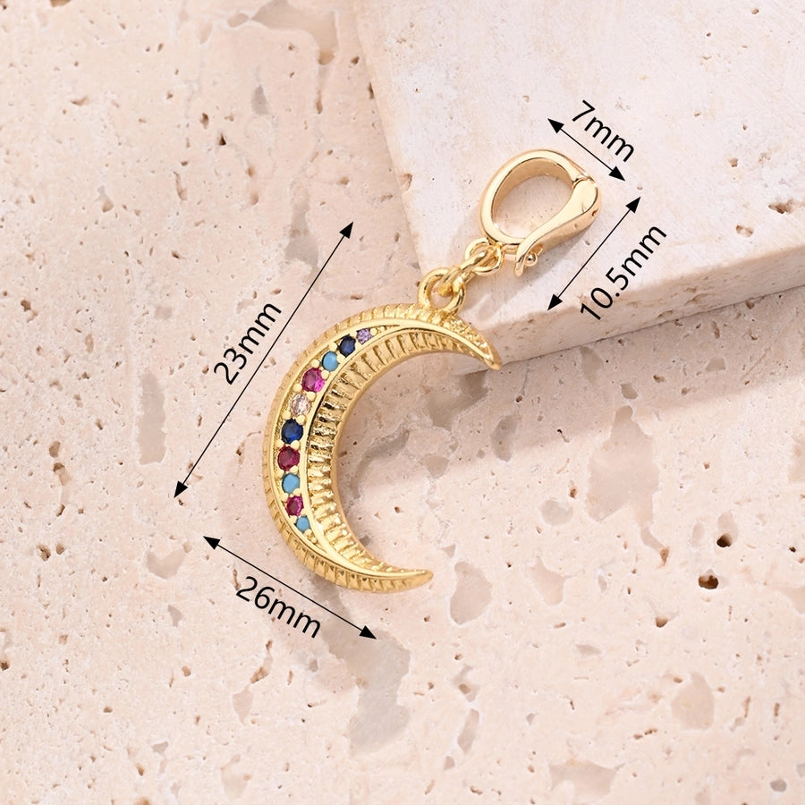 1 Pc/Package 14x14mm 18x14mm 21x21mm 5.5x4mm Copper Zircon 18K Gold Plated Tortoise Dog Moon Polished Pendant Jewelry Accessories