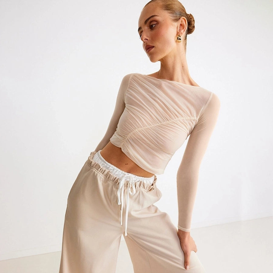 Women's T-shirt Long Sleeve Blouses Streetwear Solid Color