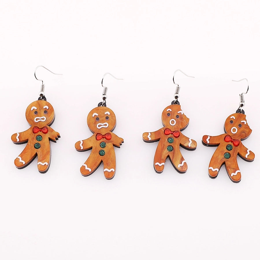 1 Pair Cute Gingerbread Arylic Drop Earrings