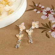 Pink Oil-drip Tassel Pearl