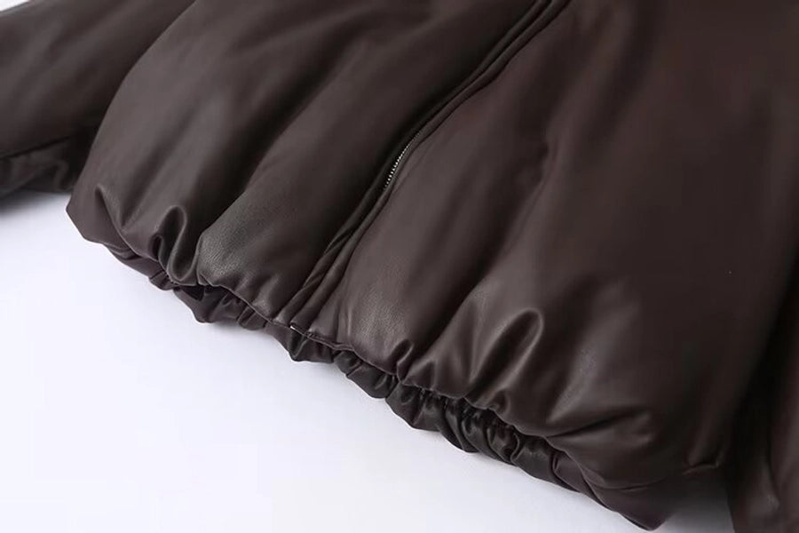Women's Streetwear Solid Color Zipper Coat cotton clothes