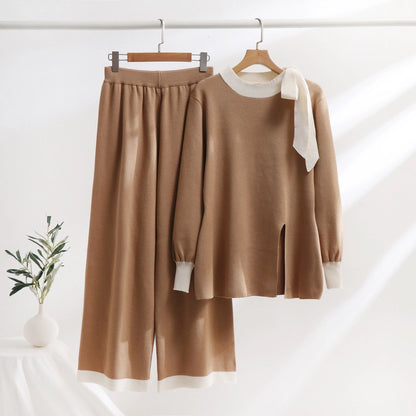 Holiday Women's Simple Style Solid Color Cotton Pants Sets Pants Sets