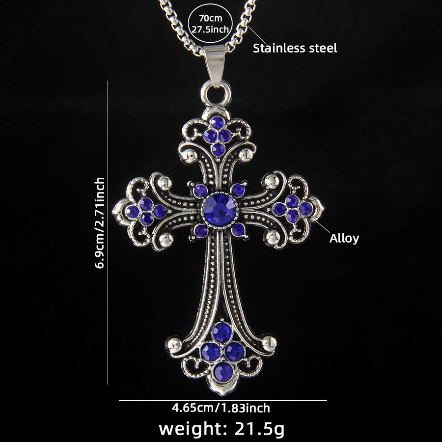 Hip-Hop Vintage Style Cross 201 Stainless Steel Alloy Plating Unisex Pendant Necklace
