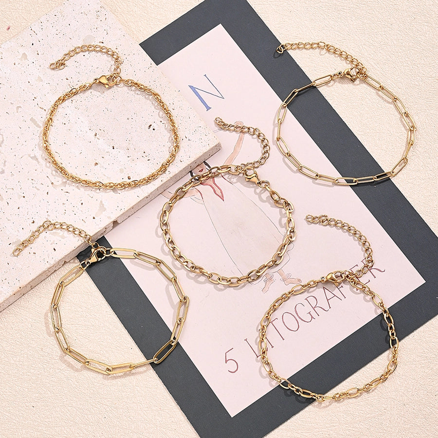 10 Strands/Package 304 Stainless Steel 18K Gold Plated cable chain Twisted Rope Chain Polished Length: 170 50mm Jewelry Accessories