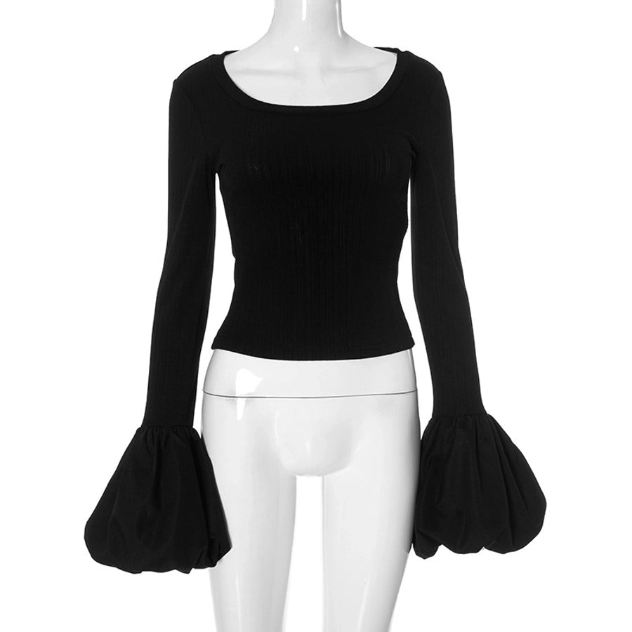 Women's T-shirt Long Sleeve T-Shirts Streetwear Solid Color