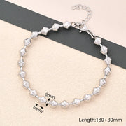 Glossy Medium Convex Rhombus Bead Bracelet (Steel Color)