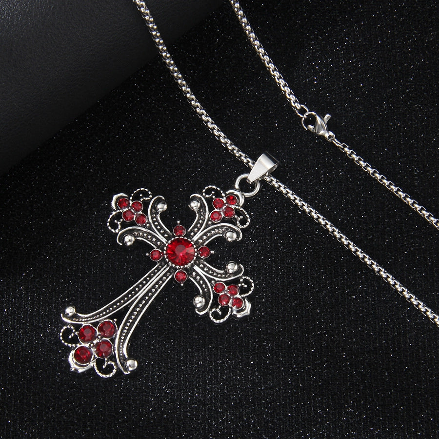 Hip-Hop Vintage Style Cross 201 Stainless Steel Alloy Plating Unisex Pendant Necklace