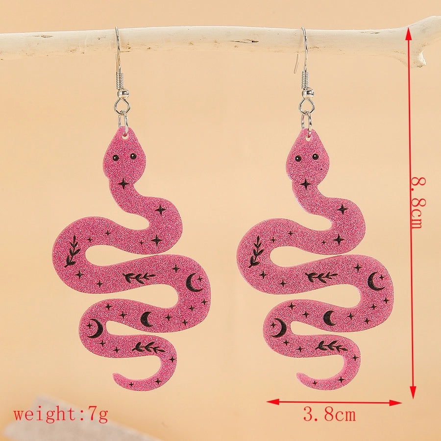 1 Pair Cute Exaggerated Snake Handmade Arylic Drop Earrings