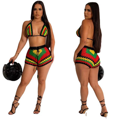 Women's Sexy Color Block 2 Pieces Set Tankinis Swimwear
