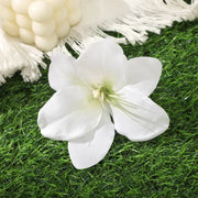 12cm Cymbidium Lily (with Leaves) Barrettes White-One