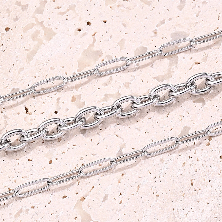 10 Strands/Package 5 Strands/Package 304 Stainless Steel cable chain Polished Length: 180 50mm Length:230+50mm Jewelry Accessories
