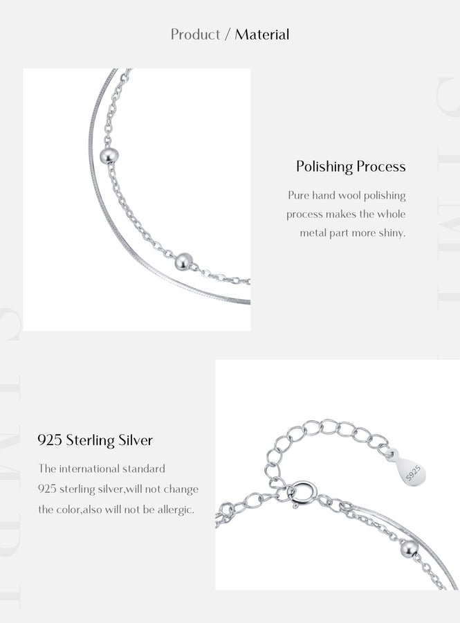 925 Sterling Silver cable chain snake chain Bracelets IG Style Commute Korean Style