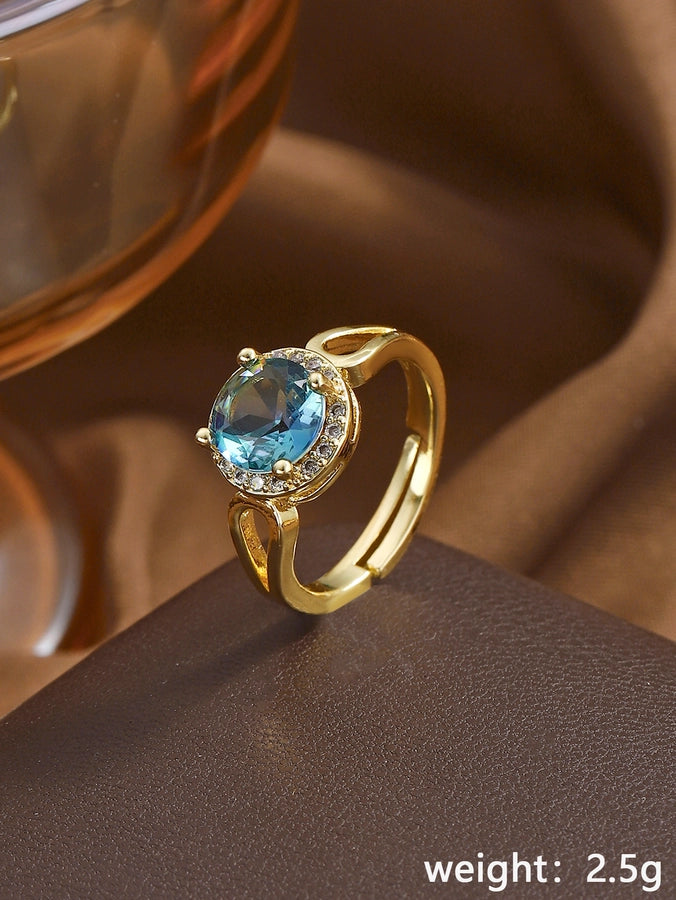 Copper Geometric Adjustable Ring