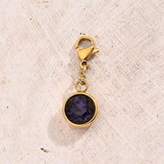 Dark Purple Lucky Stone Lobster Buckle Pendant (Gold)