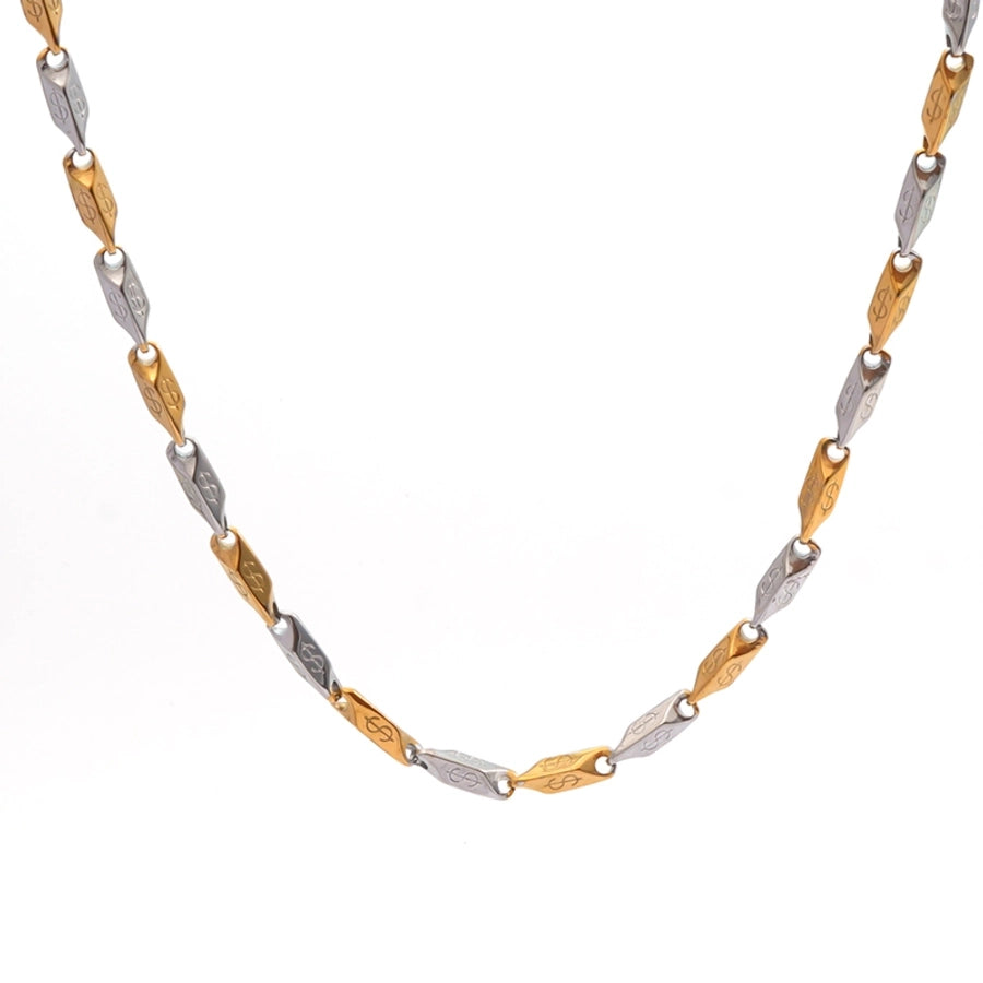 Jewelry Casual Classic Style Rhombus Argyle 304 Stainless Steel 18K Gold Plated Necklace