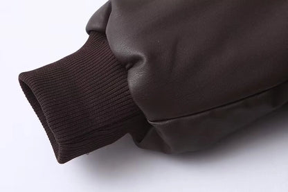 Women's Streetwear Solid Color Zipper Coat cotton clothes