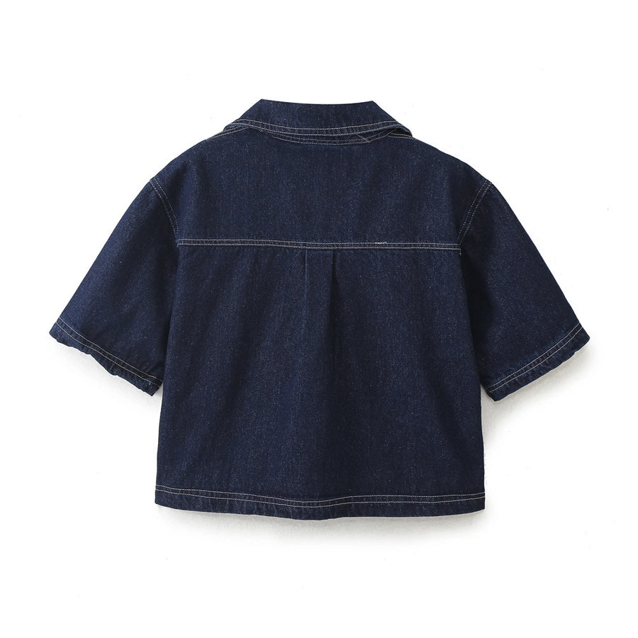 Daily Women's Simple Style Classic Style Solid Color Denim Pocket Skirt Sets Skirt Sets